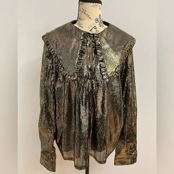 Scotch&Soda collar sequined print blouse
